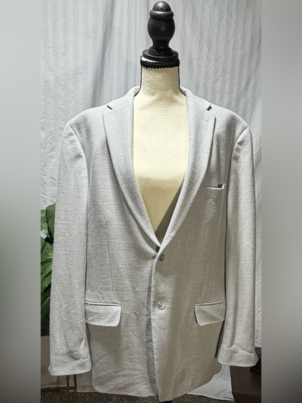 $295 Tommy Hilfiger Men's Gray Slim-Fit Weave Blazer Sport Coat Suit Jacket 44R